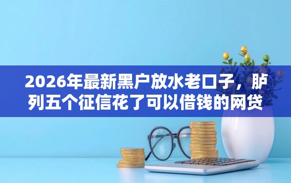 2026年最新黑户放水老口子，胪列五个征信花了可以借钱的网贷软件