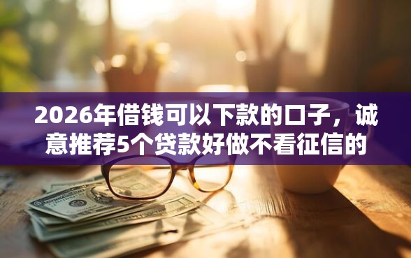2026年借钱可以下款的口子，诚意推荐5个贷款好做不看征信的平台