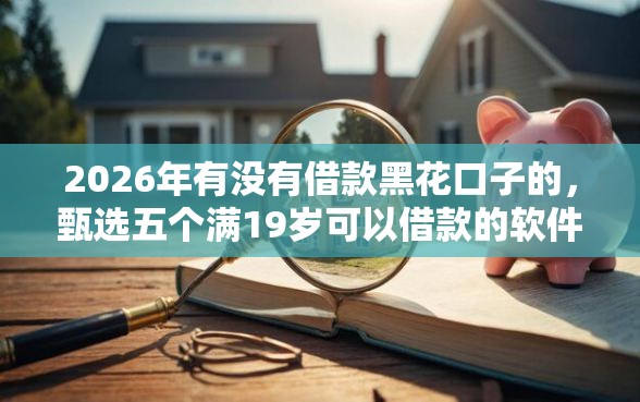2026年有没有借款黑花口子的，甄选五个满19岁可以借款的软件
