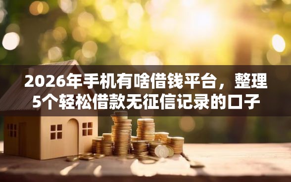 2026年手机有啥借钱平台，整理5个轻松借款无征信记录的口子