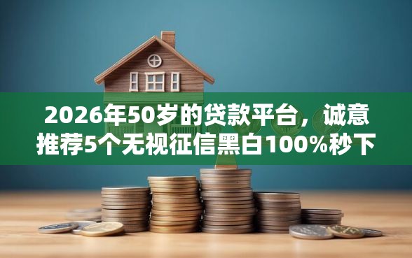2026年50岁的贷款平台，诚意推荐5个无视征信黑白100%秒下网贷口子