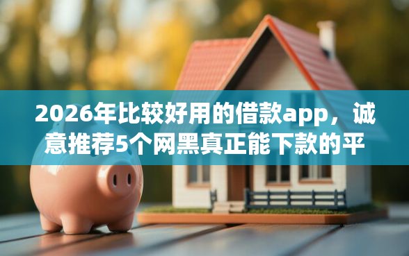 2026年比较好用的借款app，诚意推荐5个网黑真正能下款的平台