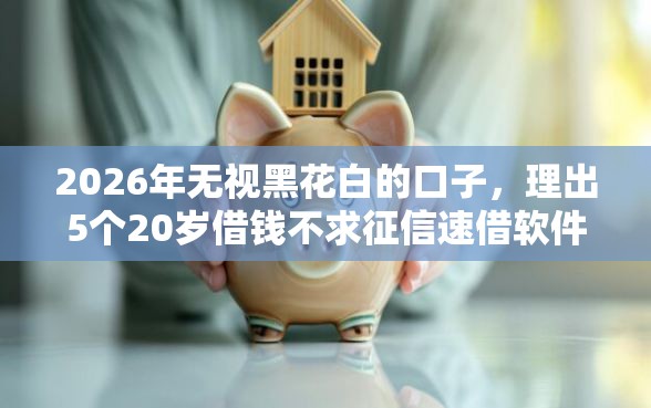 2026年无视黑花白的口子，理出5个20岁借钱不求征信速借软件