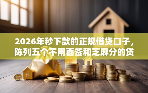 2026年秒下款的正规借贷口子，陈列五个不用面签和芝麻分的贷款口子