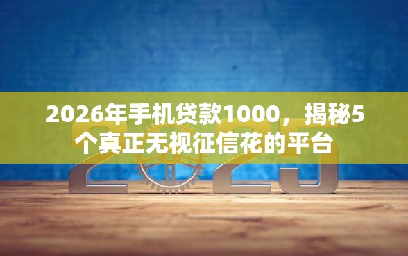 2026年手机贷款1000，揭秘5个真正无视征信花的平台