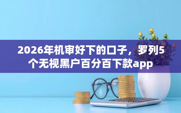 2026年机审好下的口子，罗列5个无视黑户百分百下款app