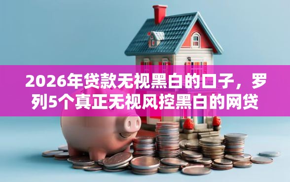 2026年贷款无视黑白的口子，罗列5个真正无视风控黑白的网贷软件