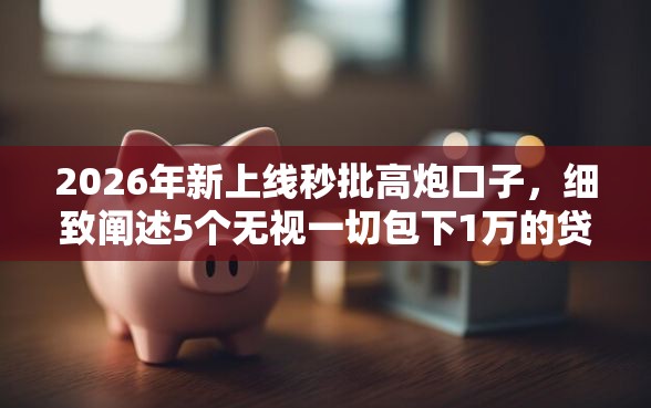 2026年新上线秒批高炮口子，细致阐述5个无视一切包下1万的贷款