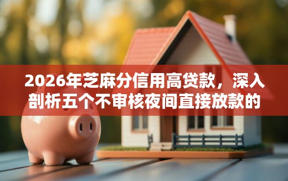 2026年芝麻分信用高贷款，深入剖析五个不审核夜间直接放款的网贷口子