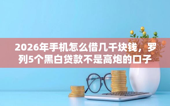 2026年手机怎么借几千块钱，罗列5个黑白贷款不是高炮的口子