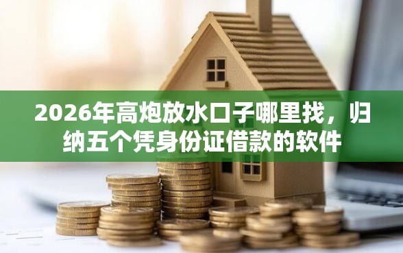 2026年高炮放水口子哪里找，归纳五个凭身份证借款的软件