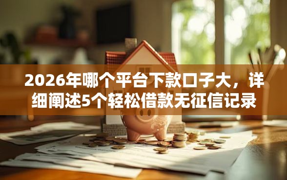 2026年哪个平台下款口子大，详细阐述5个轻松借款无征信记录的口子