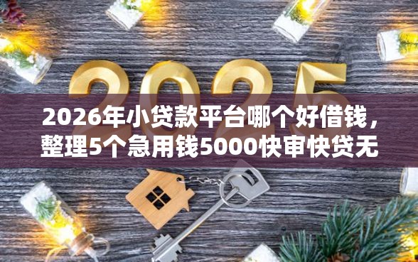 2026年小贷款平台哪个好借钱，整理5个急用钱5000快审快贷无需征信软件
