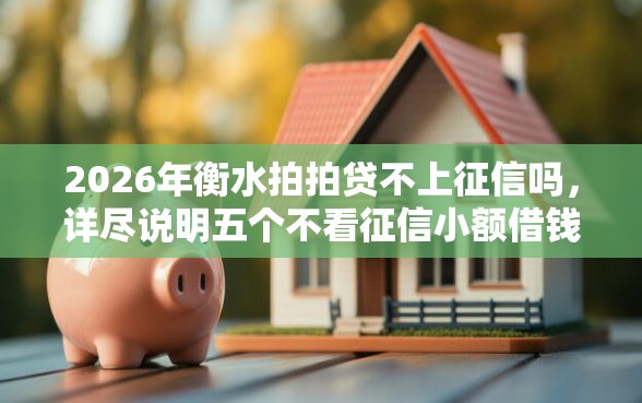 2026年衡水拍拍贷不上征信吗，详尽说明五个不看征信小额借钱的口子