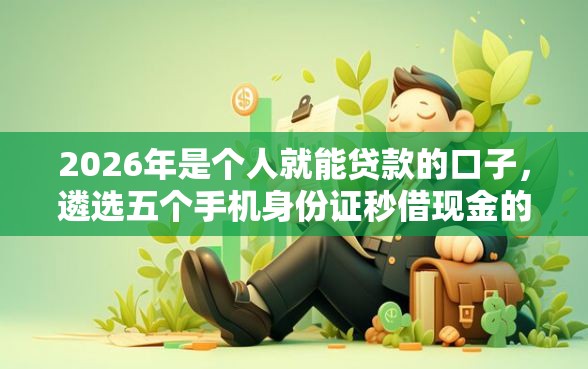 2026年是个人就能贷款的口子，遴选五个手机身份证秒借现金的软件