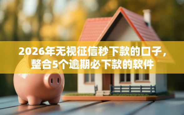 2026年无视征信秒下款的口子，整合5个逾期必下款的软件