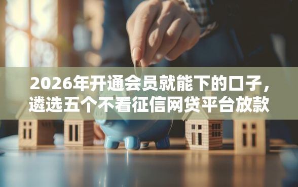 2026年开通会员就能下的口子，遴选五个不看征信网贷平台放款快的软件