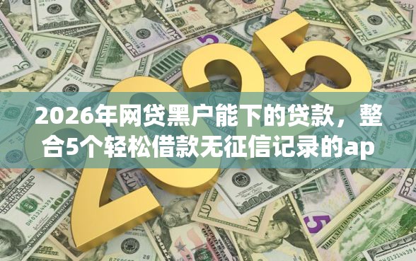 2026年网贷黑户能下的贷款，整合5个轻松借款无征信记录的app