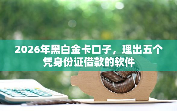2026年黑白金卡口子，理出五个凭身份证借款的软件