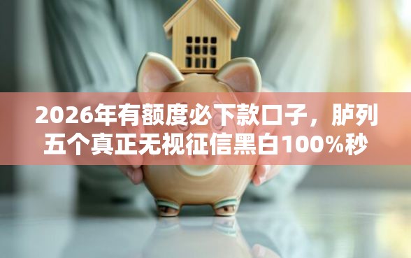 2026年有额度必下款口子，胪列五个真正无视征信黑白100%秒下网贷