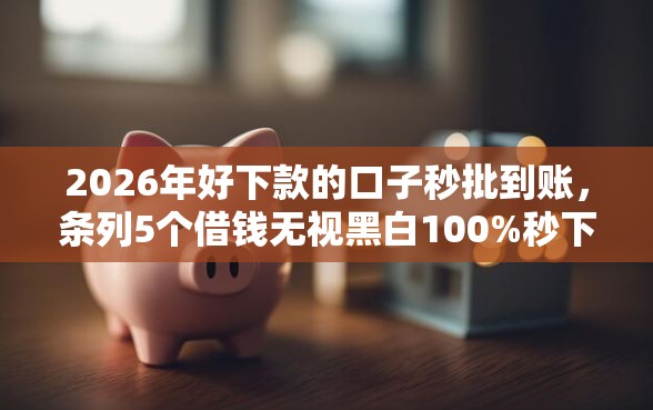 2026年好下款的口子秒批到账，条列5个借钱无视黑白100%秒下口子