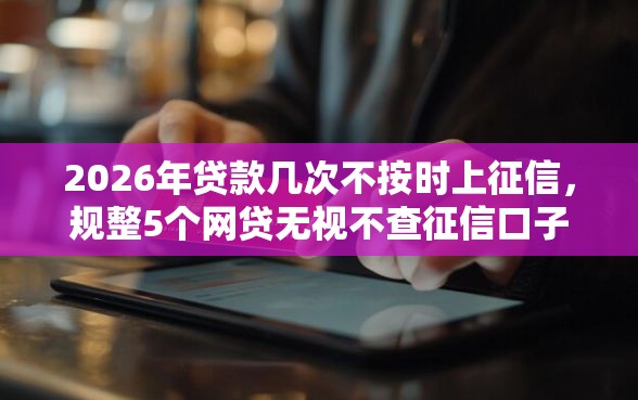 2026年贷款几次不按时上征信，规整5个网贷无视不查征信口子