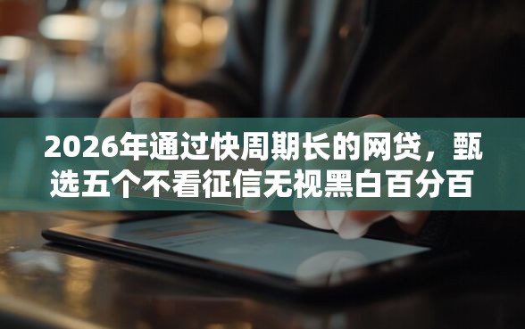 2026年通过快周期长的网贷，甄选五个不看征信无视黑白百分百下款平台