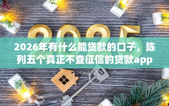 2026年有什么能贷款的口子，陈列五个真正不查征信的贷款app