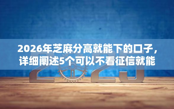 2026年芝麻分高就能下的口子，详细阐述5个可以不看征信就能下款的平台