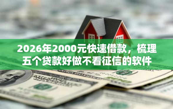 2026年2000元快速借款，梳理五个贷款好做不看征信的软件