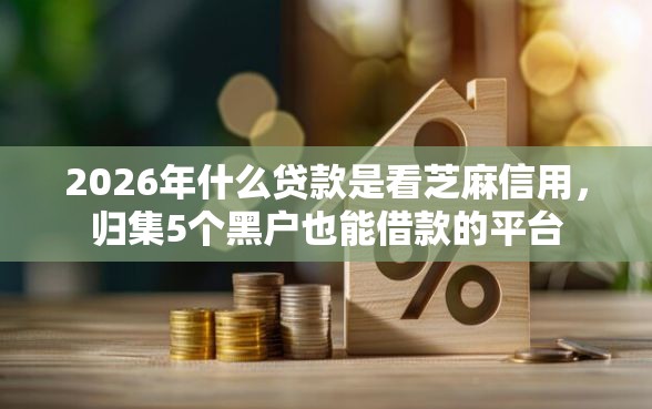2026年什么贷款是看芝麻信用，归集5个黑户也能借款的平台