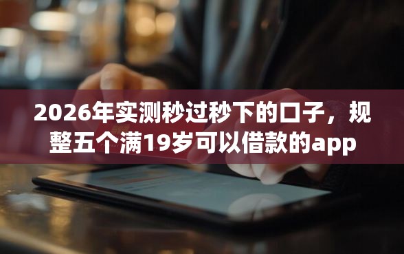 2026年实测秒过秒下的口子，规整五个满19岁可以借款的app