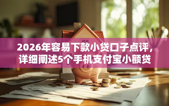 2026年容易下款小贷口子点评，详细阐述5个手机支付宝小额贷款的平台