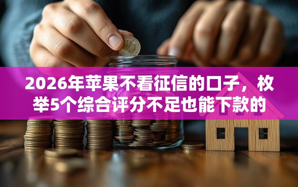 2026年苹果不看征信的口子，枚举5个综合评分不足也能下款的网贷