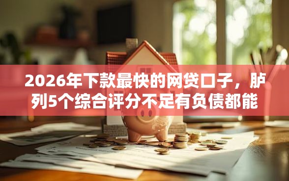 2026年下款最快的网贷口子，胪列5个综合评分不足有负债都能下款口子