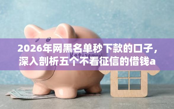 2026年网黑名单秒下款的口子，深入剖析五个不看征信的借钱app