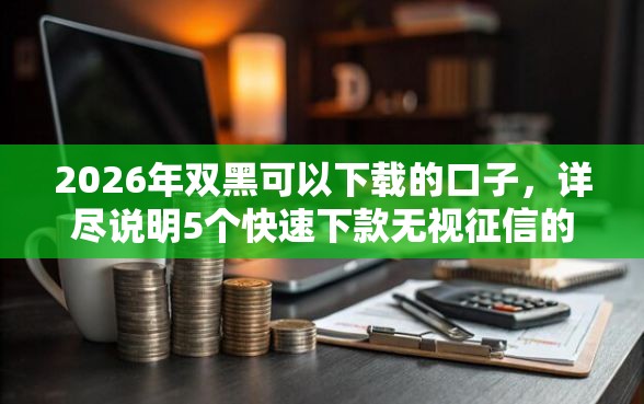 2026年双黑可以下载的口子，详尽说明5个快速下款无视征信的软件