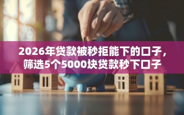 2026年贷款被秒拒能下的口子，筛选5个5000块贷款秒下口子
