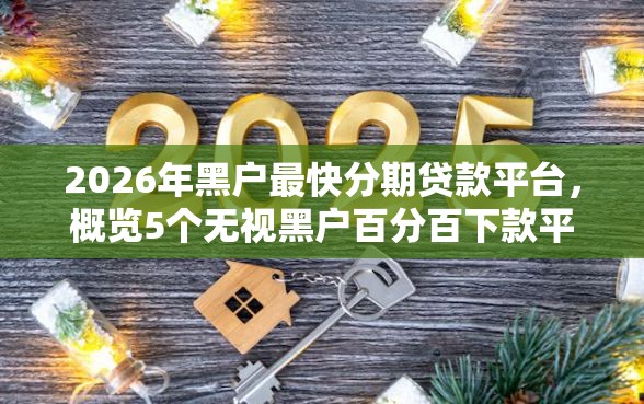 2026年黑户最快分期贷款平台，概览5个无视黑户百分百下款平台