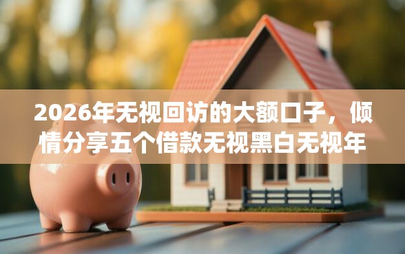 2026年无视回访的大额口子，倾情分享五个借款无视黑白无视年龄100%秒过app