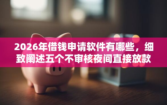 2026年借钱申请软件有哪些，细致阐述五个不审核夜间直接放款的网贷口子