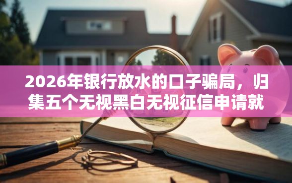 2026年银行放水的口子骗局，归集五个无视黑白无视征信申请就下款的口子