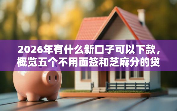 2026年有什么新口子可以下款，概览五个不用面签和芝麻分的贷款软件