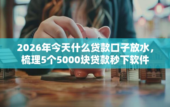 2026年今天什么贷款口子放水，梳理5个5000块贷款秒下软件