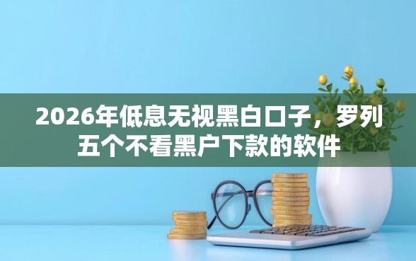 2026年低息无视黑白口子，罗列五个不看黑户下款的软件