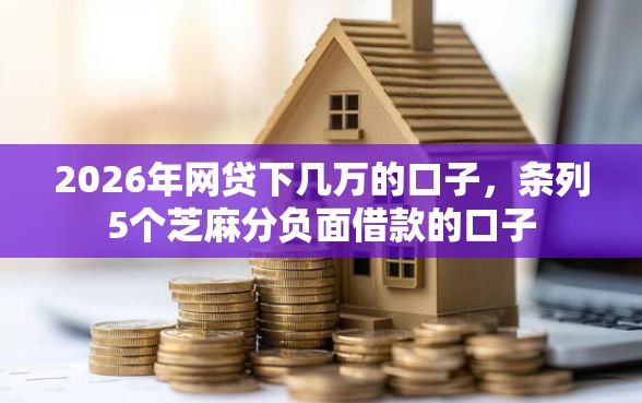 2026年网贷下几万的口子，条列5个芝麻分负面借款的口子