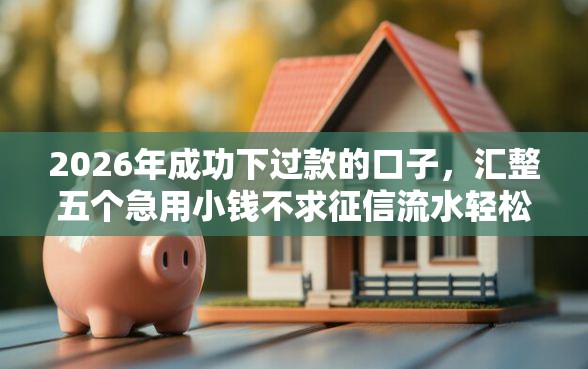 2026年成功下过款的口子，汇整五个急用小钱不求征信流水轻松贷的软件
