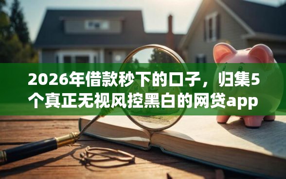 2026年借款秒下的口子，归集5个真正无视风控黑白的网贷app