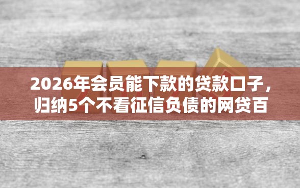 2026年会员能下款的贷款口子，归纳5个不看征信负债的网贷百分百下款口子