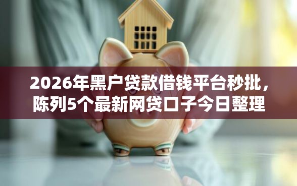 2026年黑户贷款借钱平台秒批，陈列5个最新网贷口子今日整理这五个软件